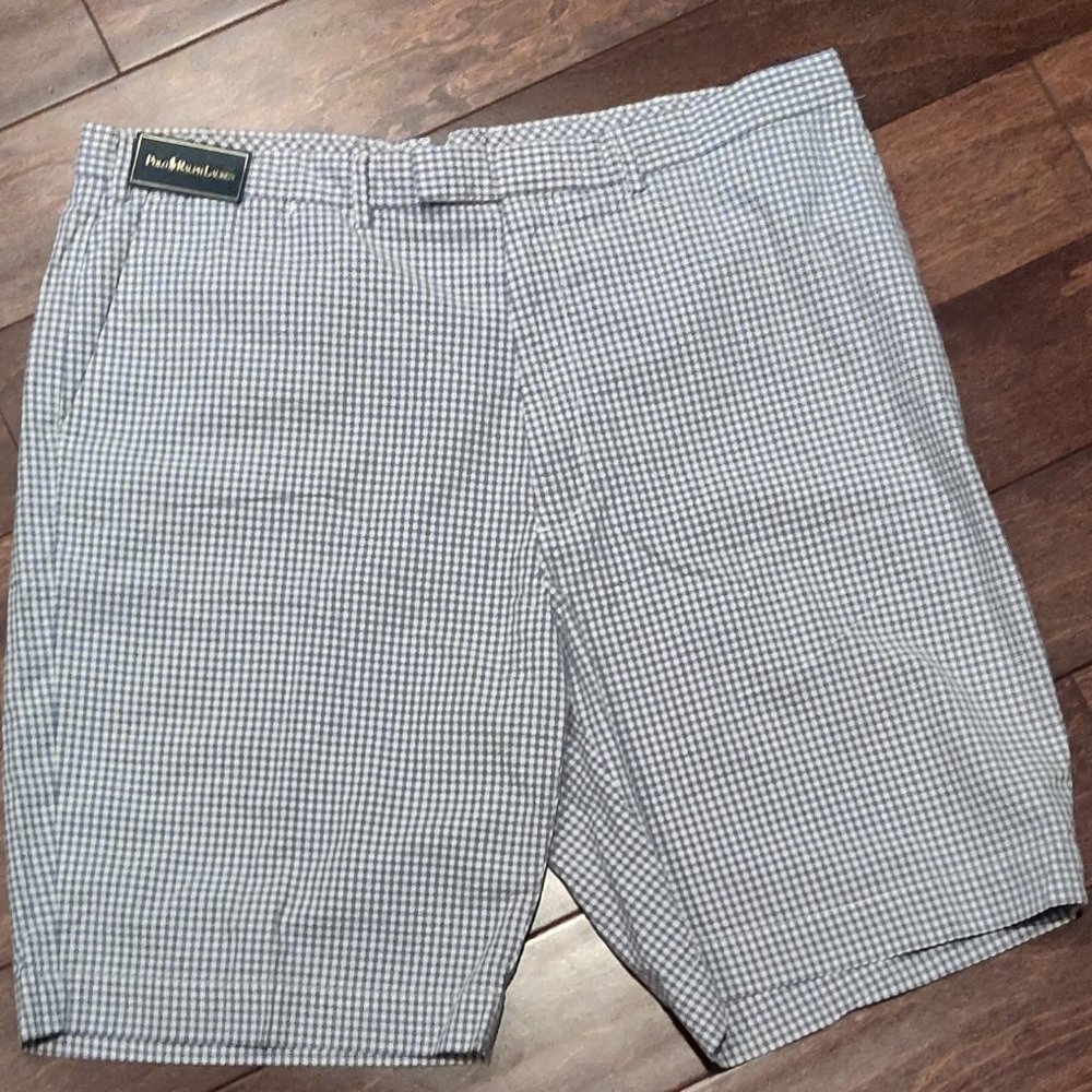 Polo by Ralph Lauren Flat Front Gingham Shorts NWT Men's SIZE 42 TALL